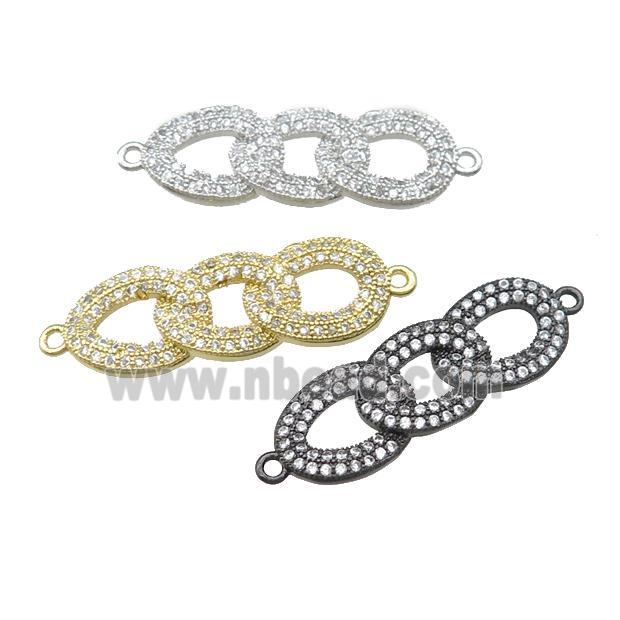 copper link connector pave zircon, mixed
