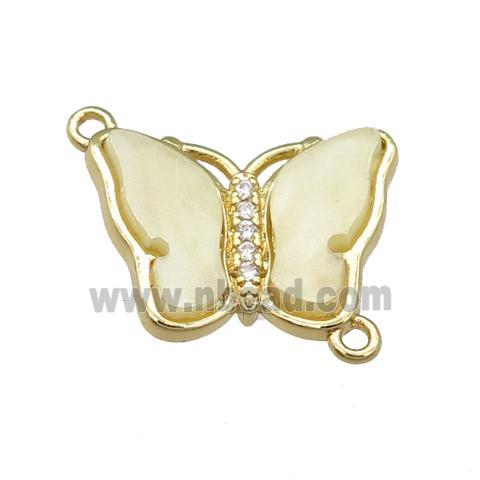 lt.yellow Resin Butterfly Connector, gold plated