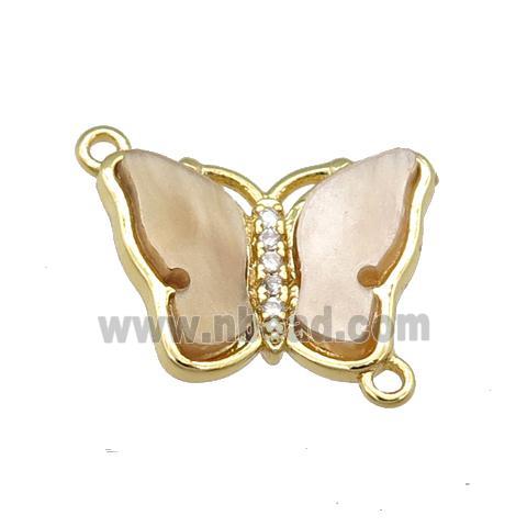 brown Resin Butterfly Connector, gold plated