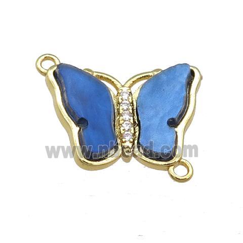 blue Resin Butterfly Connector, gold plated