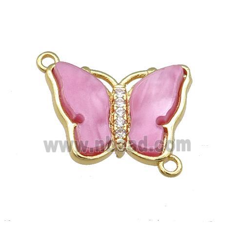 dp.pink Resin Butterfly Connector, gold plated
