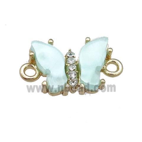 lt.green Resin Butterfly Connector, gold plated