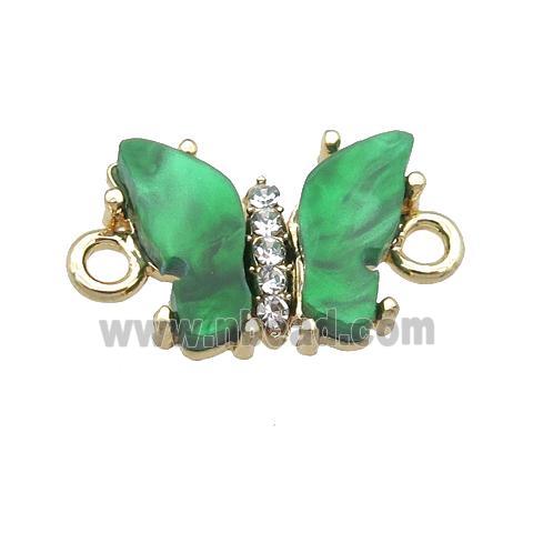 green Resin Butterfly Connector, gold plated
