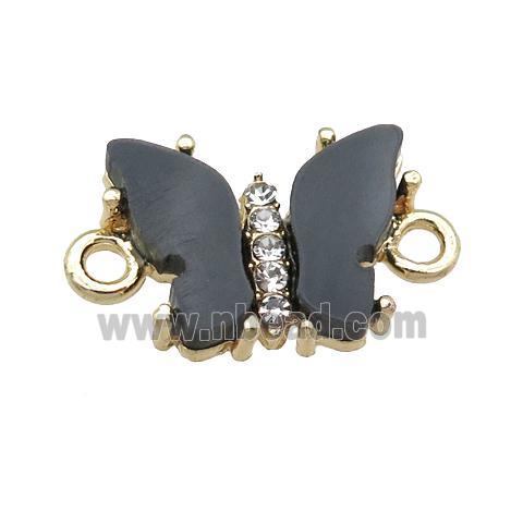 black Resin Butterfly Connector, gold plated
