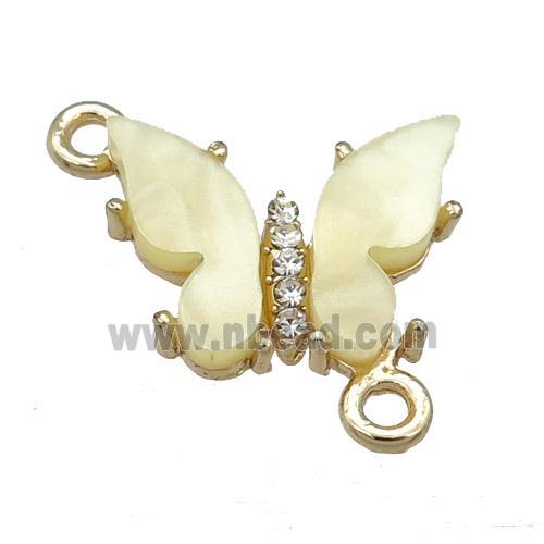 yellow Resin Butterfly Connector, gold plated