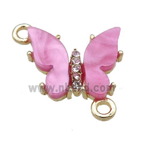 dp.pink Resin Butterfly Connector, gold plated