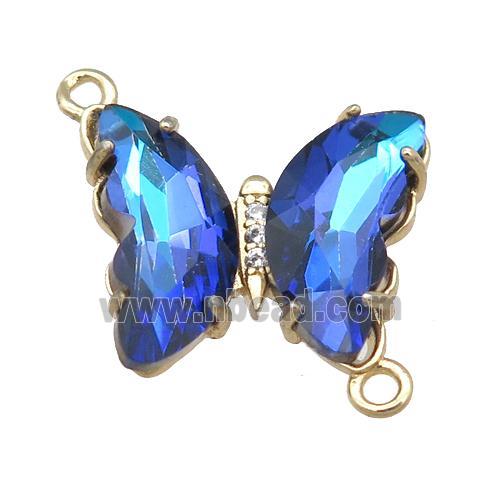 dp.blue Crystal Glass Butterfly Connector, gold plated
