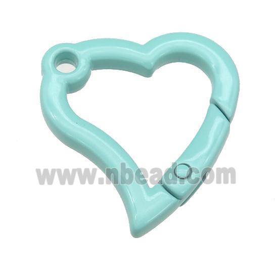 Alloy heart Carabiner Clasp with turq Lacquered Fired