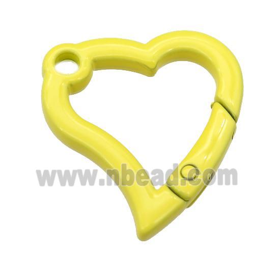 Alloy heart Carabiner Clasp with yellow Lacquered Fired