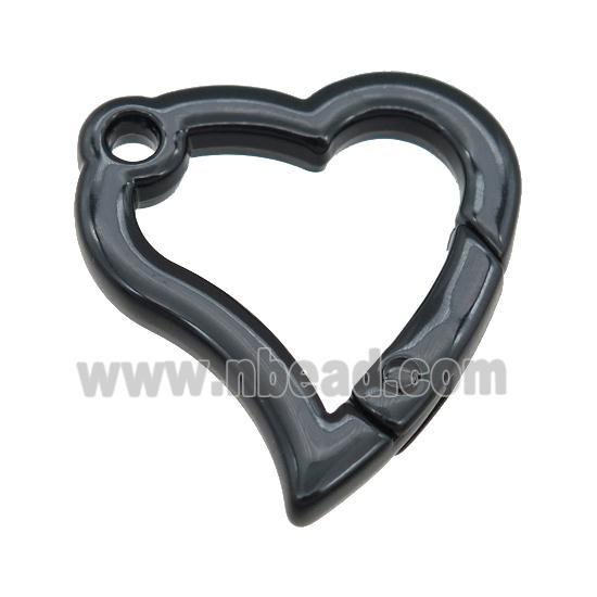 Alloy heart Carabiner Clasp with black Lacquered Fired