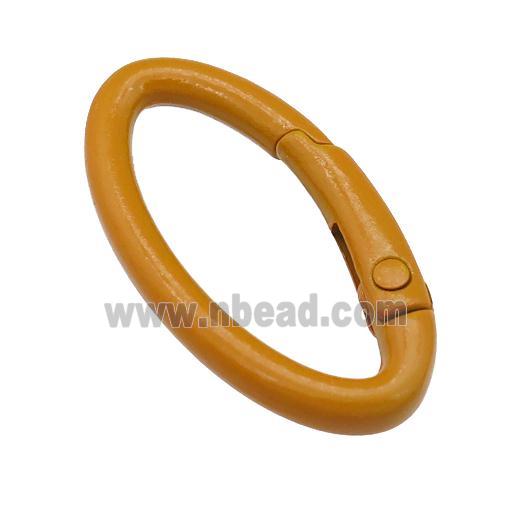 Alloy oval Carabiner Clasp with brown Lacquered Fired