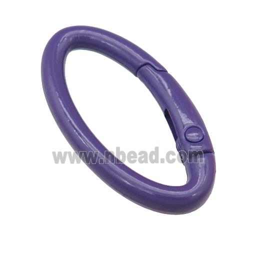 Alloy oval Carabiner Clasp with purple Lacquered Fired