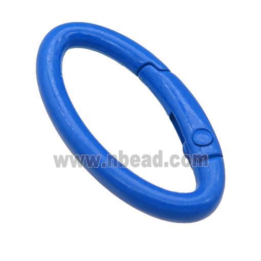 Alloy oval Carabiner Clasp with blue Lacquered Fired