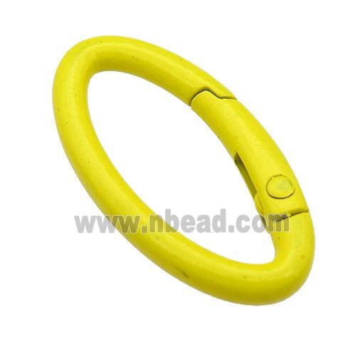 Alloy oval Carabiner Clasp with yellow Lacquered Fired