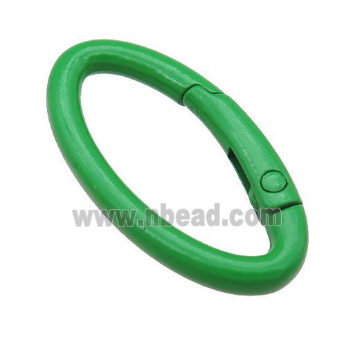 Alloy oval Carabiner Clasp with green Lacquered Fired