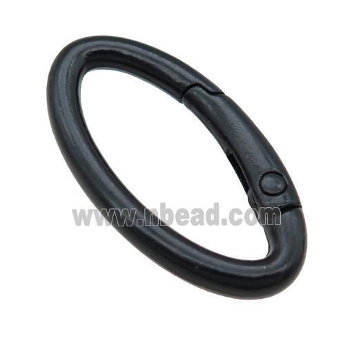 Alloy oval Carabiner Clasp with black Lacquered Fired