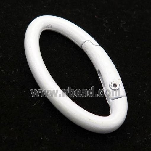 Alloy oval Carabiner Clasp with white Lacquered Fired