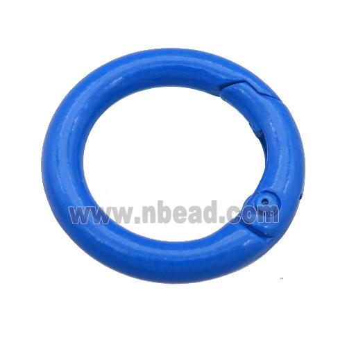 Alloy circle Carabiner Clasp with blue Lacquered Fired