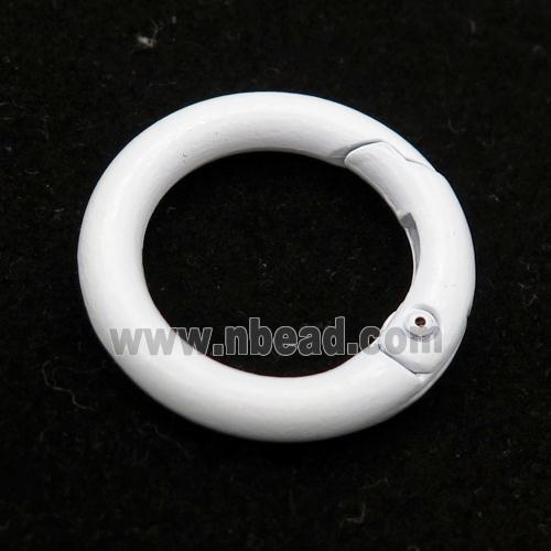 Alloy circle Carabiner Clasp with white Lacquered Fired