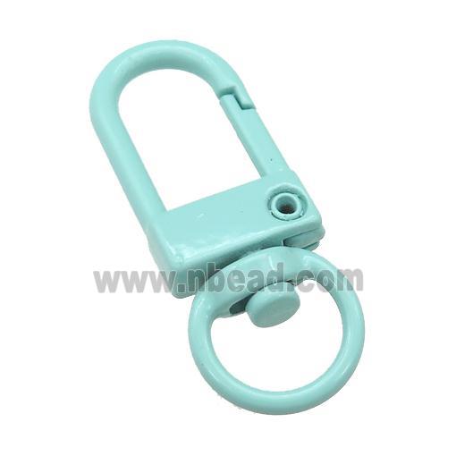 Alloy Carabiner Clasp with turq Lacquered Fired
