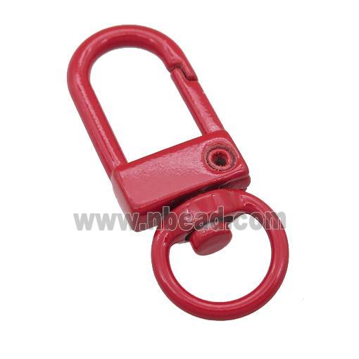Alloy Carabiner Clasp with red Lacquered Fired