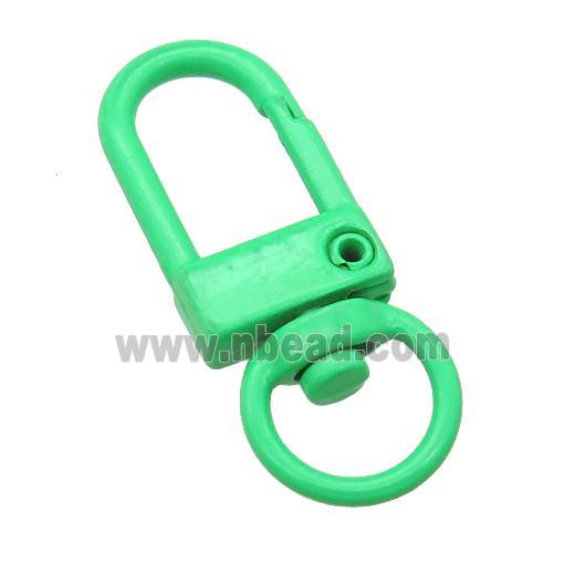 Alloy Carabiner Clasp with green Lacquered Fired