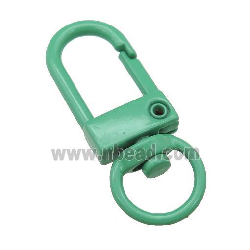 Alloy Carabiner Clasp with green Lacquered Fired