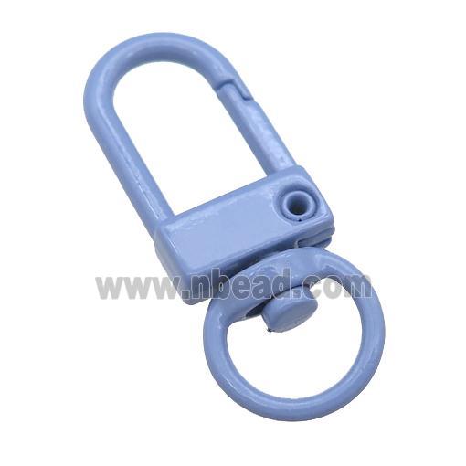 Alloy Carabiner Clasp with grayblue Lacquered Fired