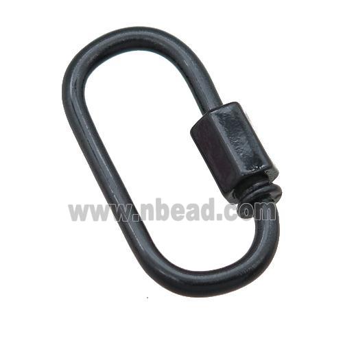 copper oval Carabiner Clasp with black Lacquered Fired