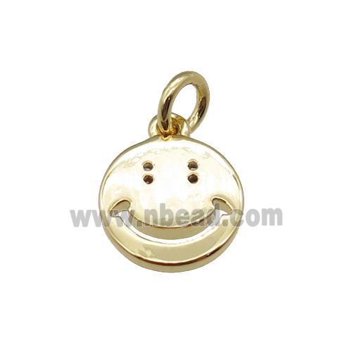 copper Emoji pendant, smileface, gold plated
