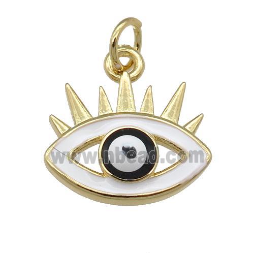 copper Evil Eye pendant with enamel, black, gold plated