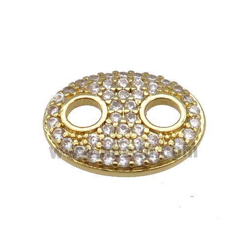 copper pignose connector paved zircon, gold plated