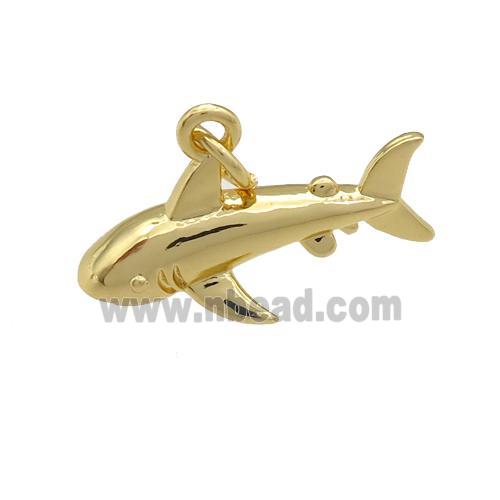 copper dolphin pendant, gold plated