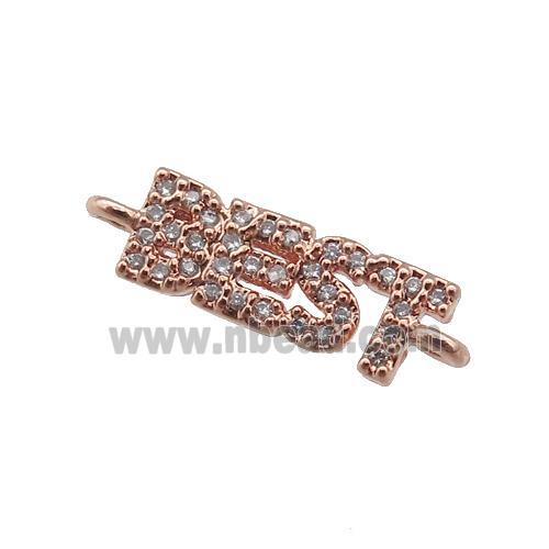 copper BEST connector pave zircon, rose gold