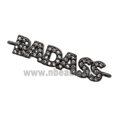 copper BADASS connector paved zircon, black plated