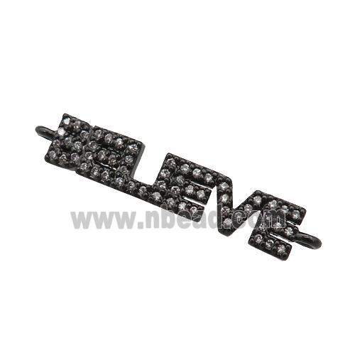 copper BELIEVE connector paved zircon, black plated