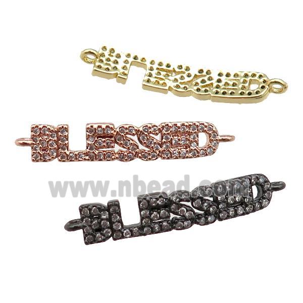 copper BLESSED connector paved zircon, mixed