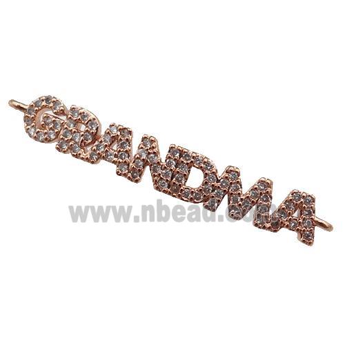 copper GRANDMA connector paved zircon, rose gold