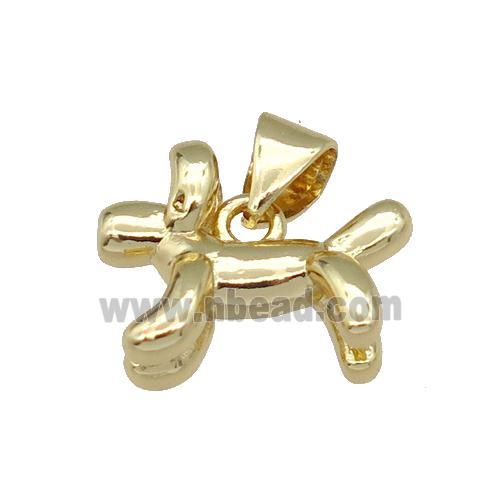 copper dog charm pendant, gold plated