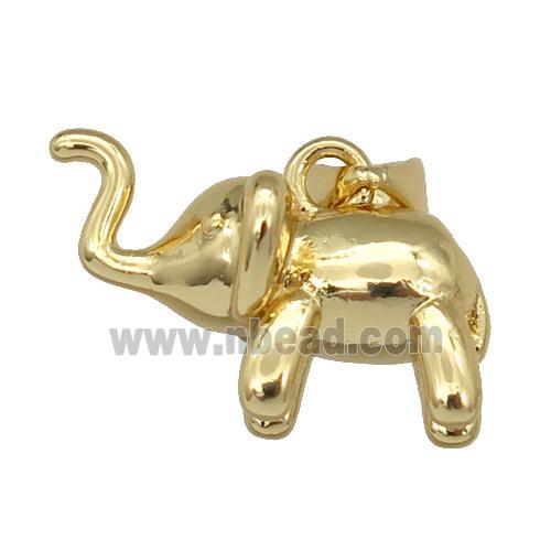 copper elephant pendant, gold plated