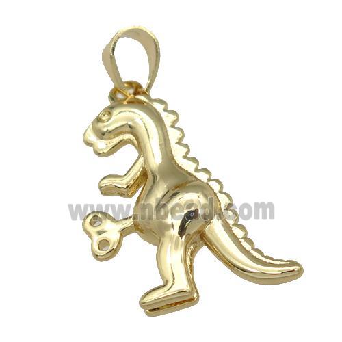 copper dragon pendant, gold plated