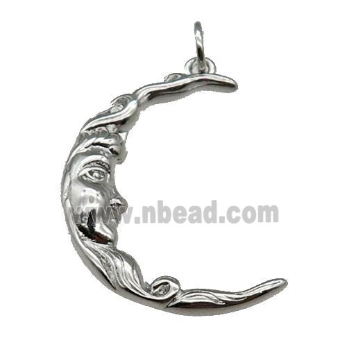 cpper Moon charm face, platinum plated
