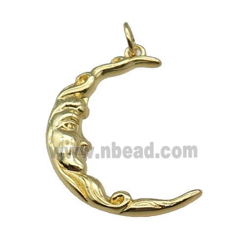 cpper Moon charm face, gold plated