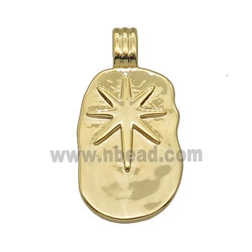 copper northStar pendant, gold plated