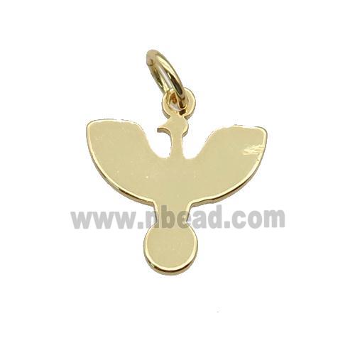copper hawk charm pendant, gold plated