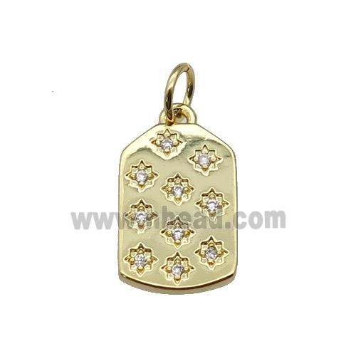 copper Stars pendant paved zircon, gold plated