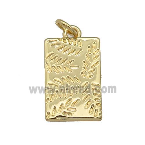 copper Rectangle pendant, gold plated