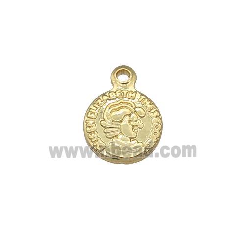 copper coin pendant, gold plated