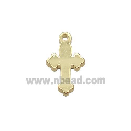 copper cross pendant, gold plated