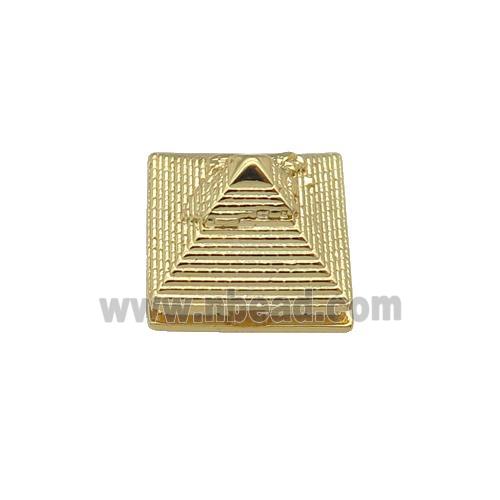 coppery Pyramid charm beads, gold plated
